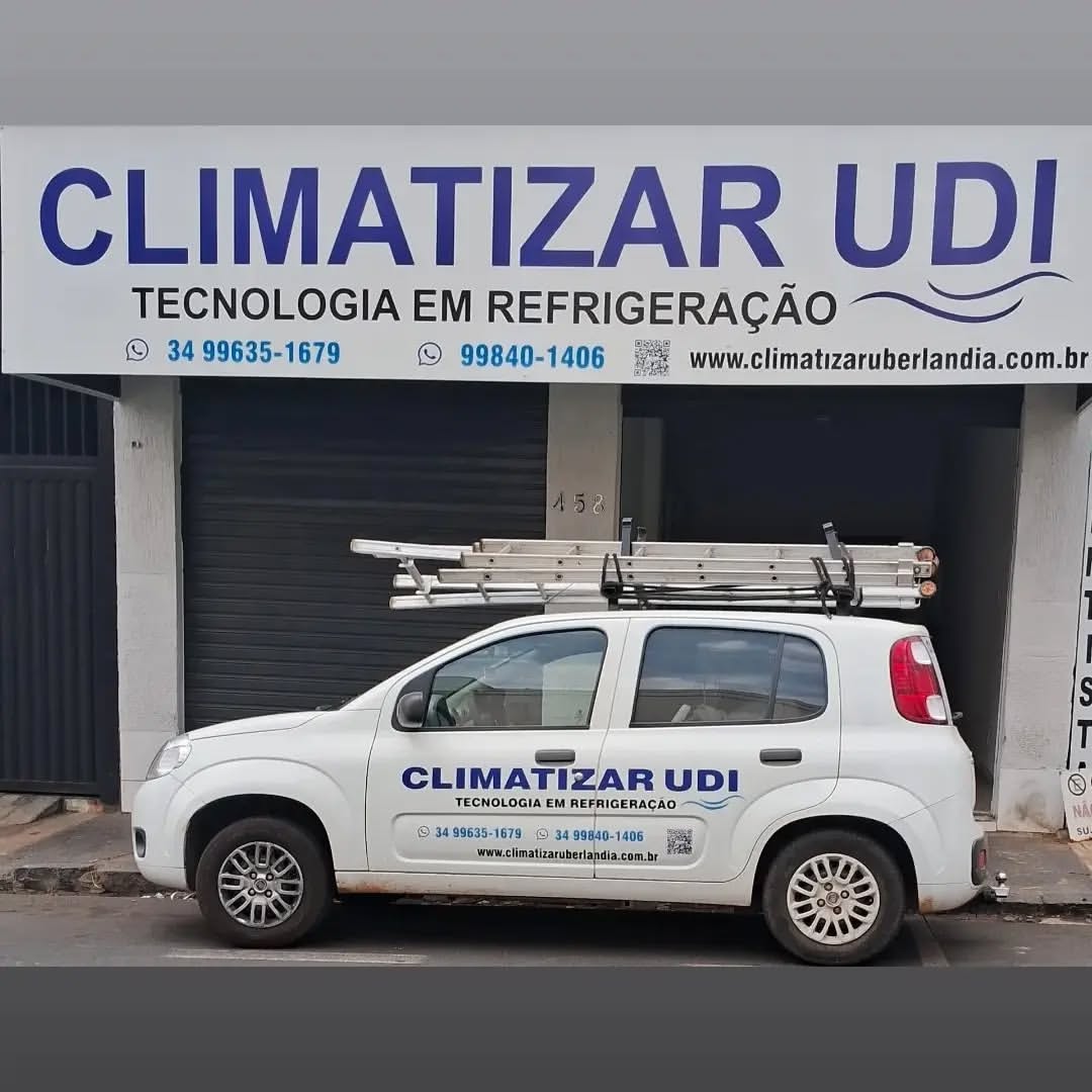 Fachada e veículo da Climatizar UDI em Uberlândia